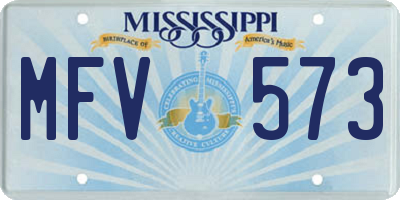 MS license plate MFV573