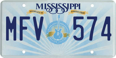 MS license plate MFV574