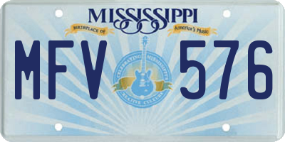 MS license plate MFV576