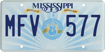 MS license plate MFV577
