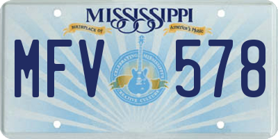 MS license plate MFV578