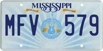 MS license plate MFV579