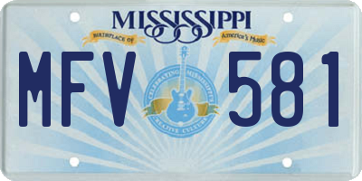MS license plate MFV581