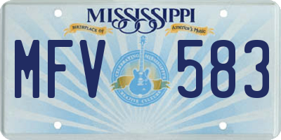 MS license plate MFV583