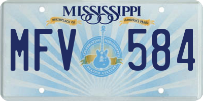 MS license plate MFV584