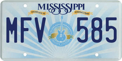 MS license plate MFV585