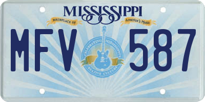 MS license plate MFV587