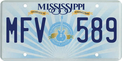 MS license plate MFV589