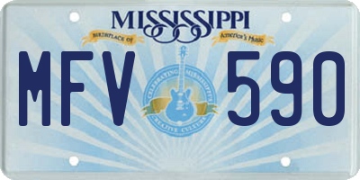 MS license plate MFV590