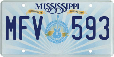 MS license plate MFV593