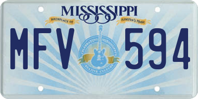 MS license plate MFV594