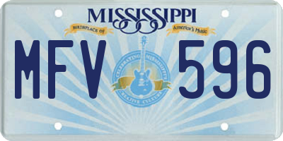 MS license plate MFV596
