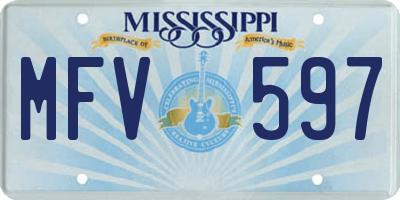 MS license plate MFV597