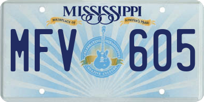 MS license plate MFV605