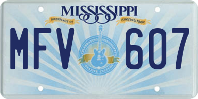 MS license plate MFV607