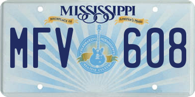 MS license plate MFV608