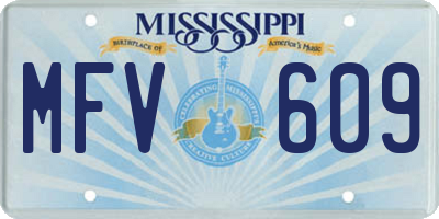 MS license plate MFV609