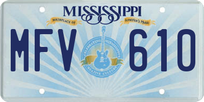 MS license plate MFV610