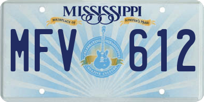 MS license plate MFV612