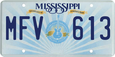 MS license plate MFV613