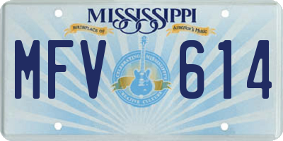 MS license plate MFV614
