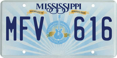 MS license plate MFV616