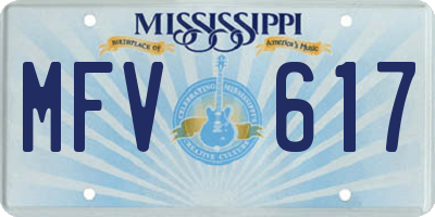 MS license plate MFV617
