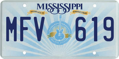 MS license plate MFV619