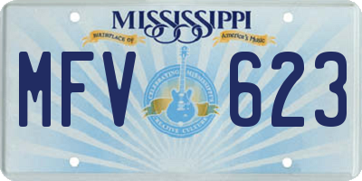 MS license plate MFV623