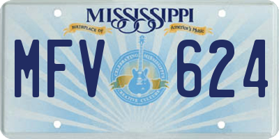 MS license plate MFV624
