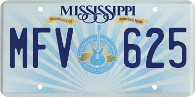 MS license plate MFV625