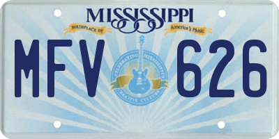 MS license plate MFV626
