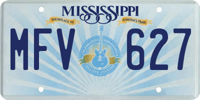 MS license plate MFV627