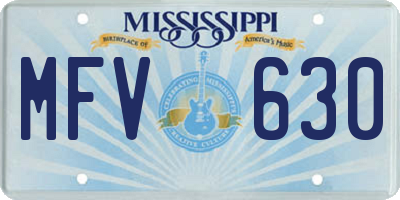 MS license plate MFV630