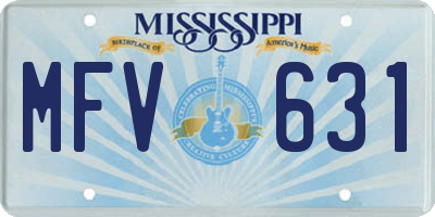 MS license plate MFV631