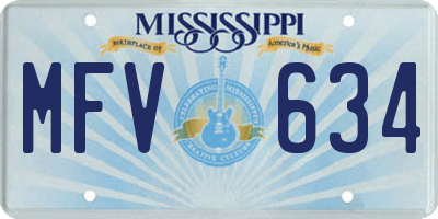 MS license plate MFV634
