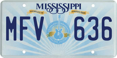 MS license plate MFV636