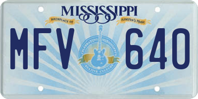 MS license plate MFV640