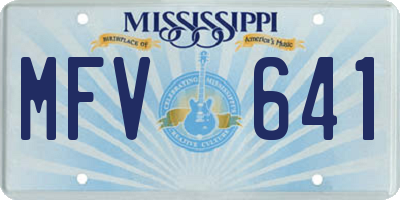 MS license plate MFV641