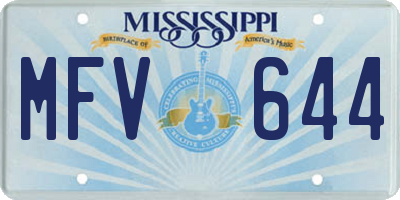 MS license plate MFV644