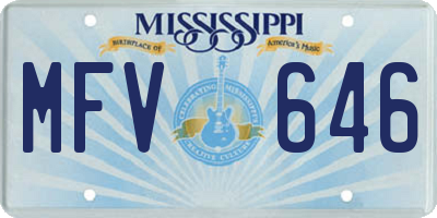 MS license plate MFV646