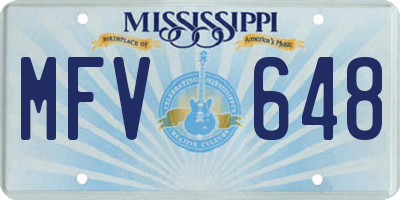 MS license plate MFV648