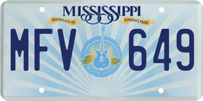 MS license plate MFV649