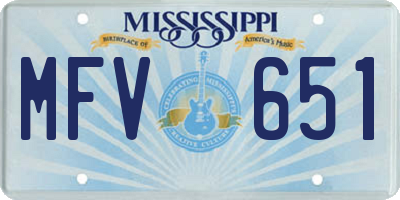MS license plate MFV651
