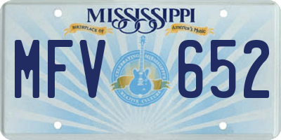 MS license plate MFV652