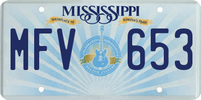 MS license plate MFV653