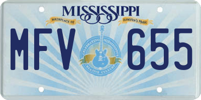 MS license plate MFV655