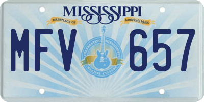 MS license plate MFV657