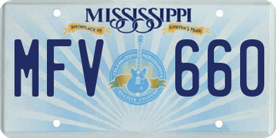 MS license plate MFV660