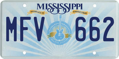 MS license plate MFV662